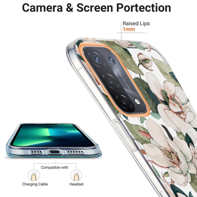 For OPPO A74 5G / A93 5G / A54 5G / A93S 5G Ring IMD Flowers TPU Phone Case