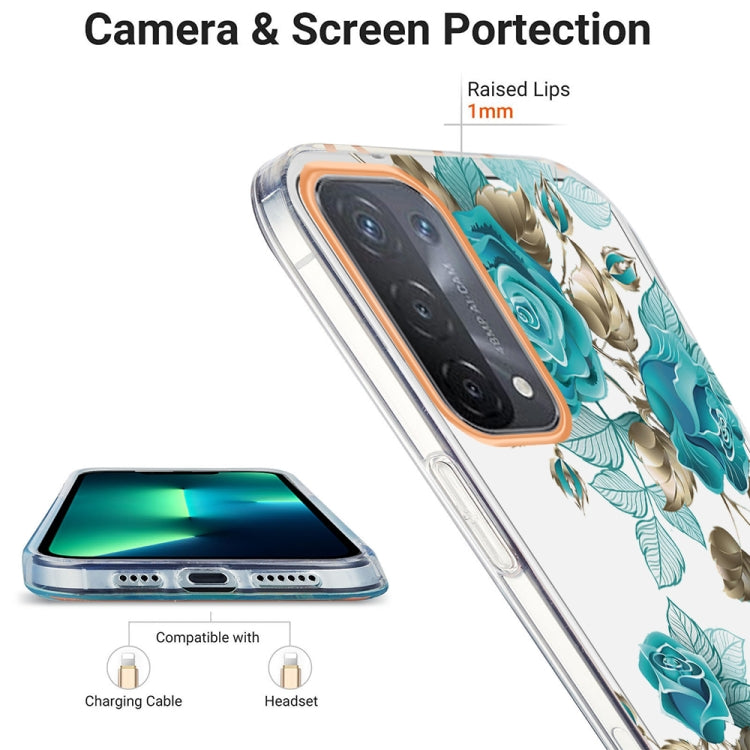 For OPPO A74 5G / A93 5G / A54 5G / A93S 5G Ring IMD Flowers TPU Phone Case