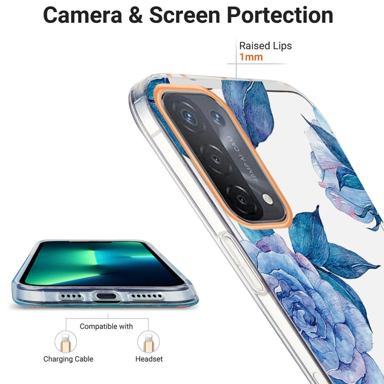 For OPPO A74 5G / A93 5G / A54 5G / A93S 5G Ring IMD Flowers TPU Phone Case