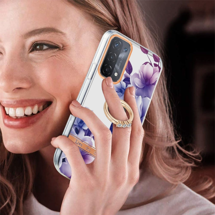 For OPPO A74 5G / A93 5G / A54 5G / A93S 5G Ring IMD Flowers TPU Phone Case