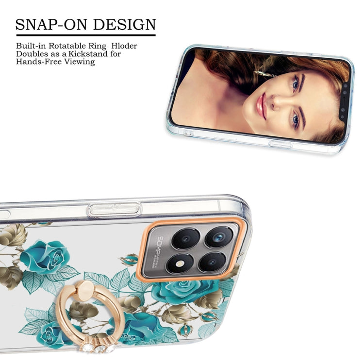 For OPPO Realme 8i Ring IMD Flowers TPU Phone Case