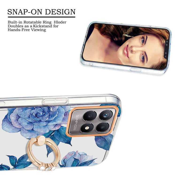 For OPPO Realme 8i Ring IMD Flowers TPU Phone Case