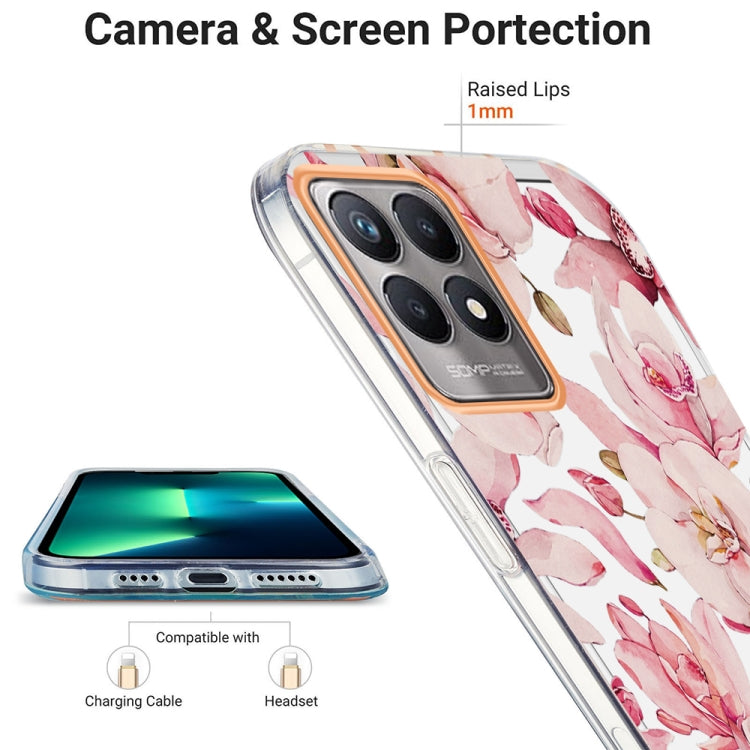 For OPPO Realme 8i Ring IMD Flowers TPU Phone Case