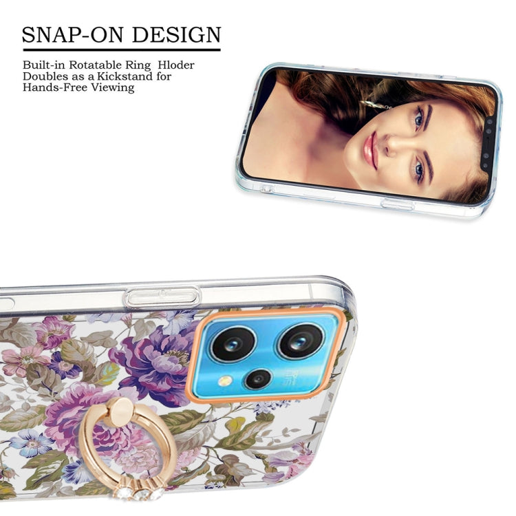 For OPPO Realme 9 Pro+ 5G Ring IMD Flowers TPU Phone Case