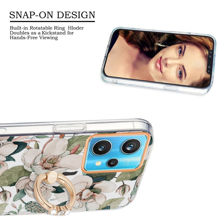 For OPPO Realme 9 Pro 5G Ring IMD Flowers TPU Phone Case