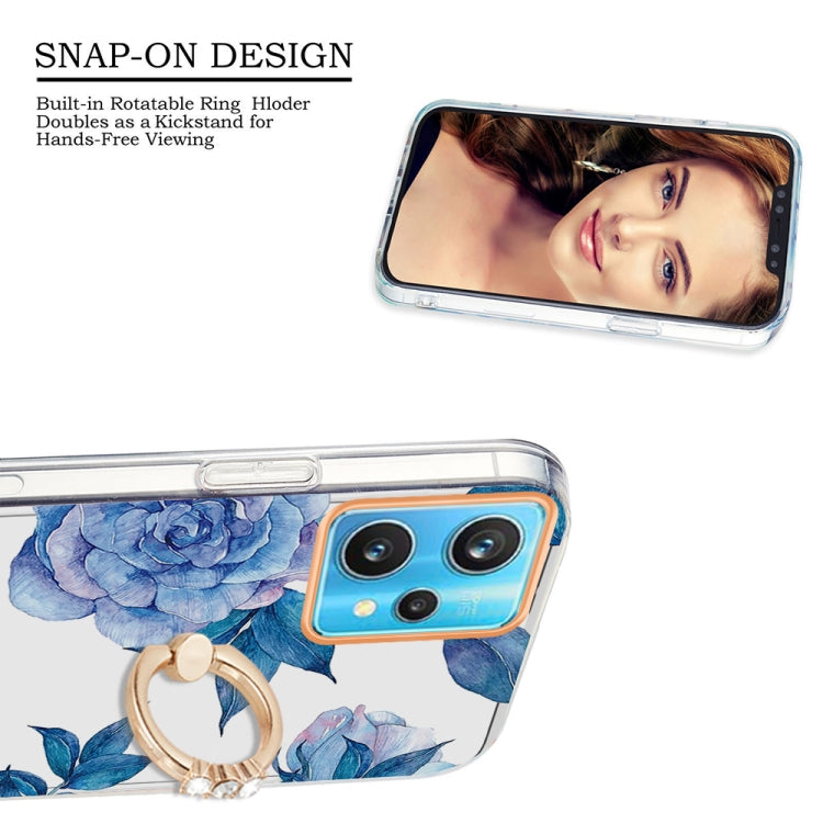 For OPPO Realme 9 Pro 5G Ring IMD Flowers TPU Phone Case