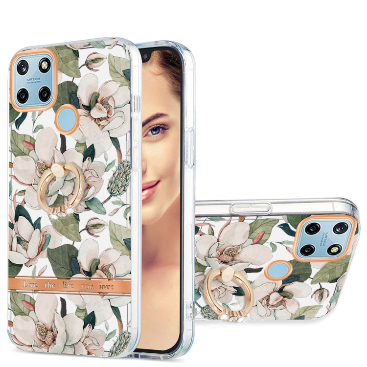 For OPPO Realme C21Y Ring IMD Flowers TPU Phone Case