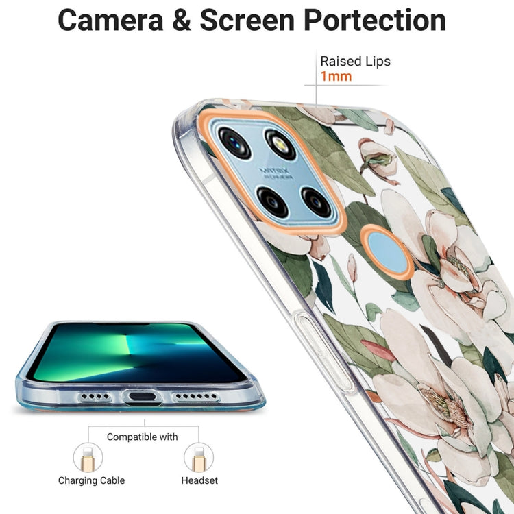 For OPPO Realme C21Y Ring IMD Flowers TPU Phone Case