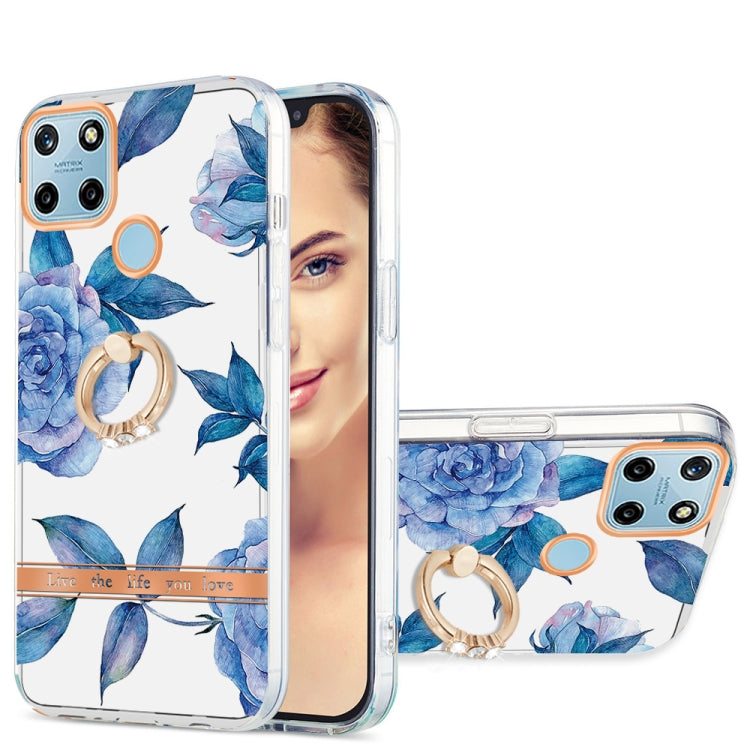 For OPPO Realme C21Y Ring IMD Flowers TPU Phone Case