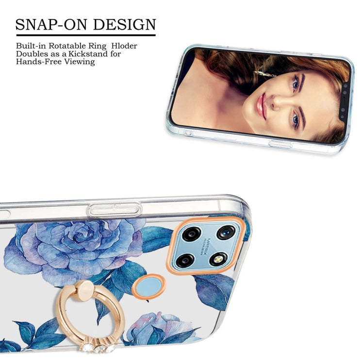 For OPPO Realme C21Y Ring IMD Flowers TPU Phone Case