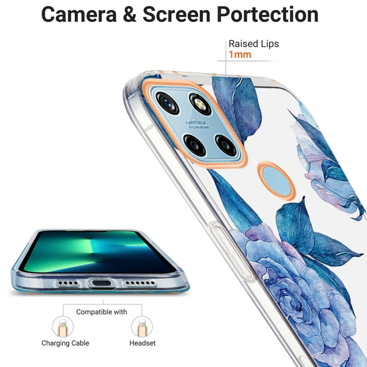 For OPPO Realme C21Y Ring IMD Flowers TPU Phone Case