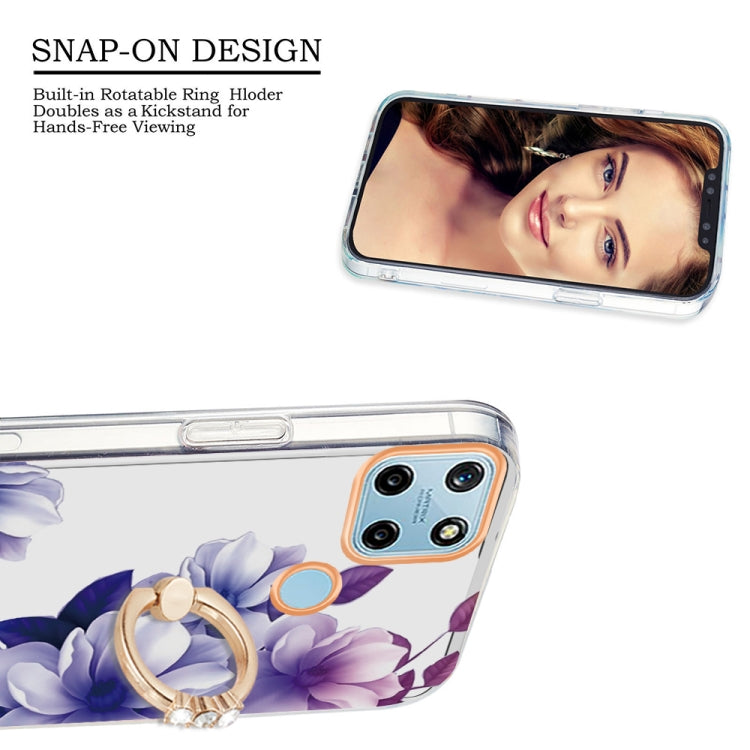 For OPPO Realme C21Y Ring IMD Flowers TPU Phone Case