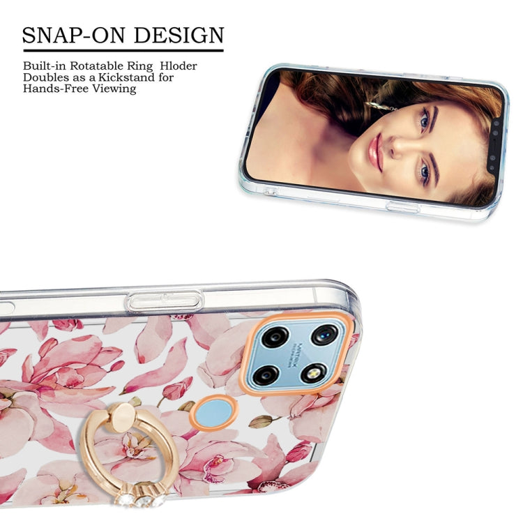 For OPPO Realme C21Y Ring IMD Flowers TPU Phone Case