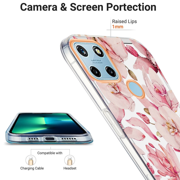 For OPPO Realme C21Y Ring IMD Flowers TPU Phone Case