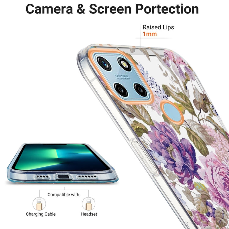 For OPPO Realme C21Y Ring IMD Flowers TPU Phone Case