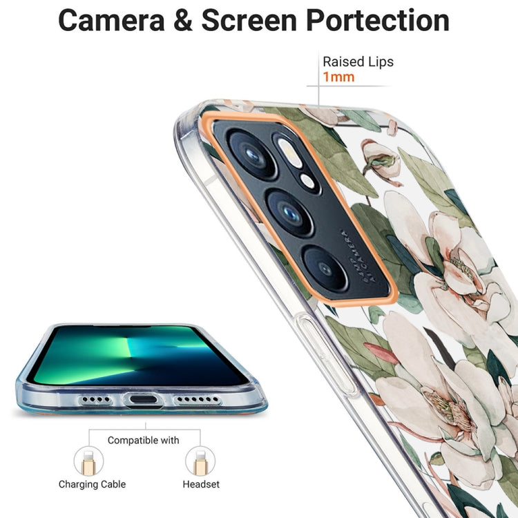 For OPPO Reno6 5G Ring IMD Flowers TPU Phone Case