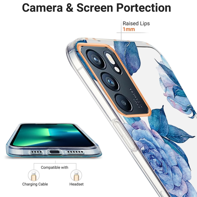 For OPPO Reno6 5G Ring IMD Flowers TPU Phone Case