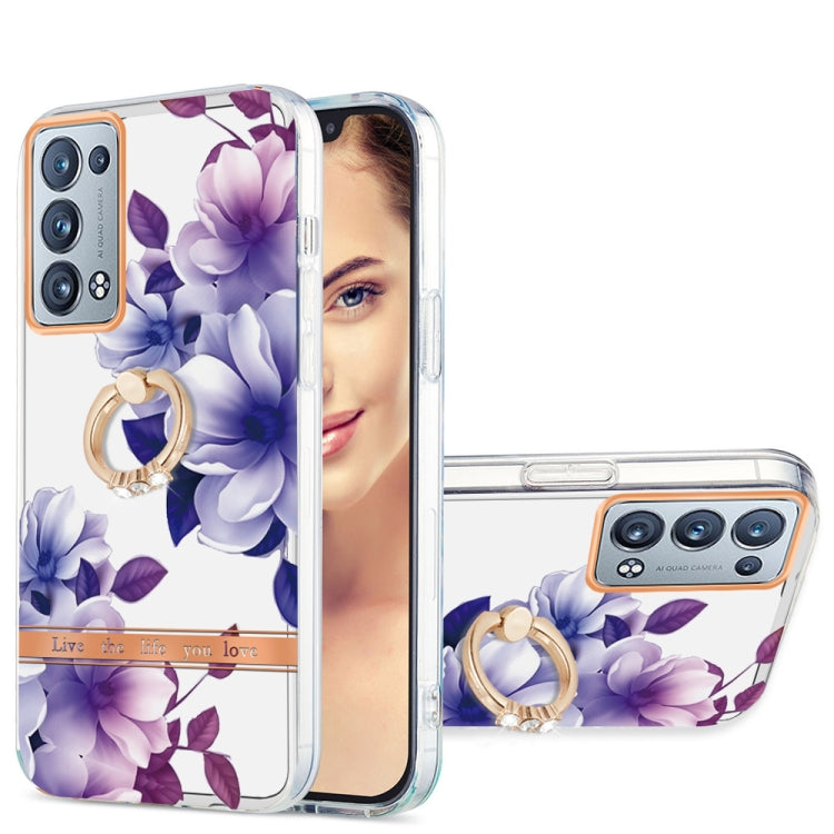 For OPPO Reno6 Pro+ 5G / Reno6 Pro Global Ring IMD Flowers TPU Phone Case