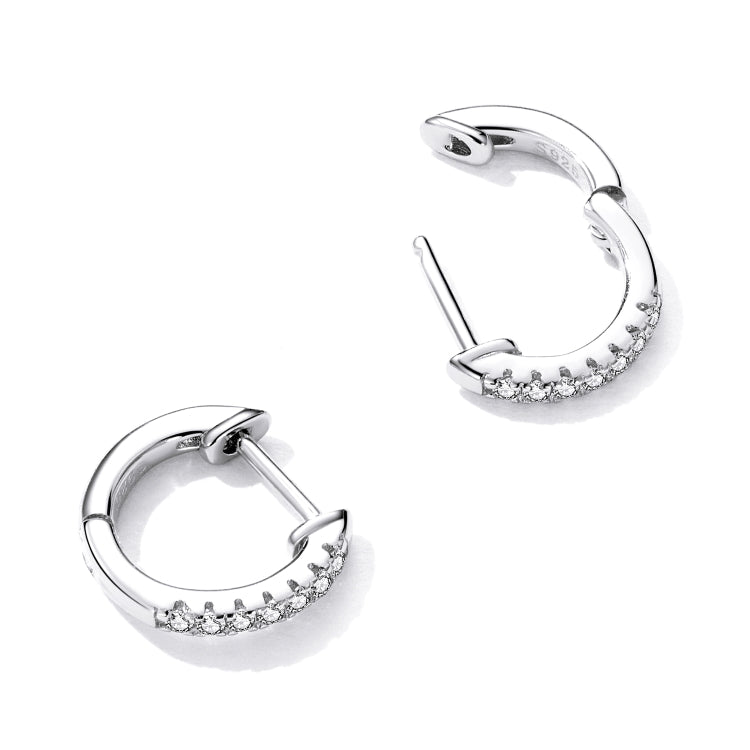 S925 Sterling Silver Simple Ear Buckle Women Earrings, Size:S
