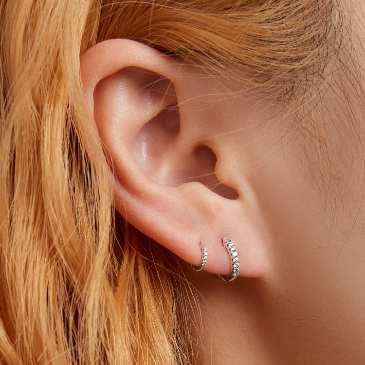 S925 Sterling Silver Simple Ear Buckle Women Earrings, Size:S