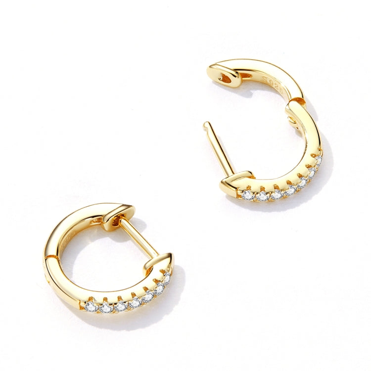 S925 Sterling Silver Simple Ear Buckle Women Earrings, Size:S