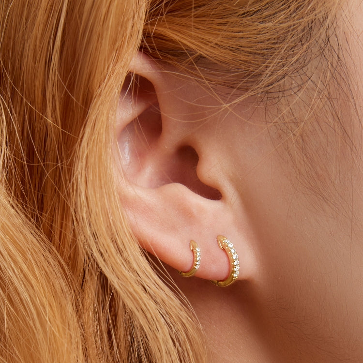 S925 Sterling Silver Simple Ear Buckle Women Earrings, Size:S
