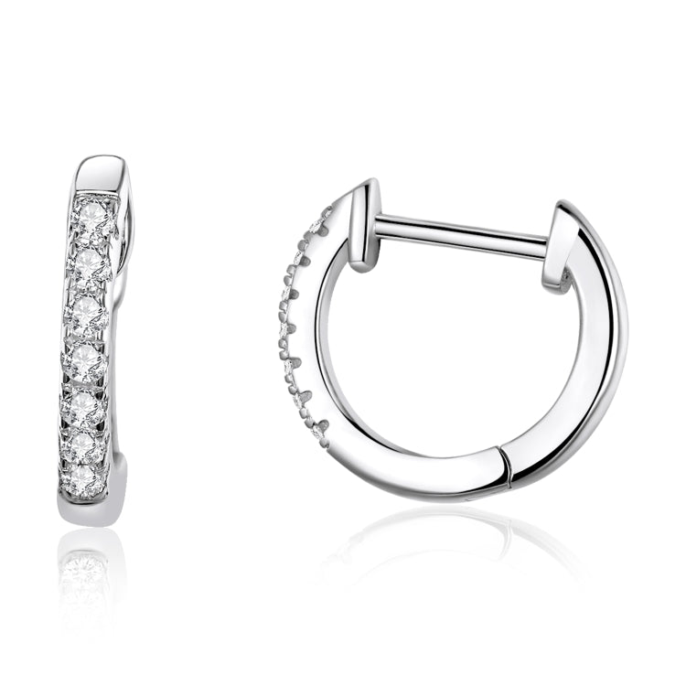 S925 Sterling Silver Simple Ear Buckle Women Earrings, Size:M