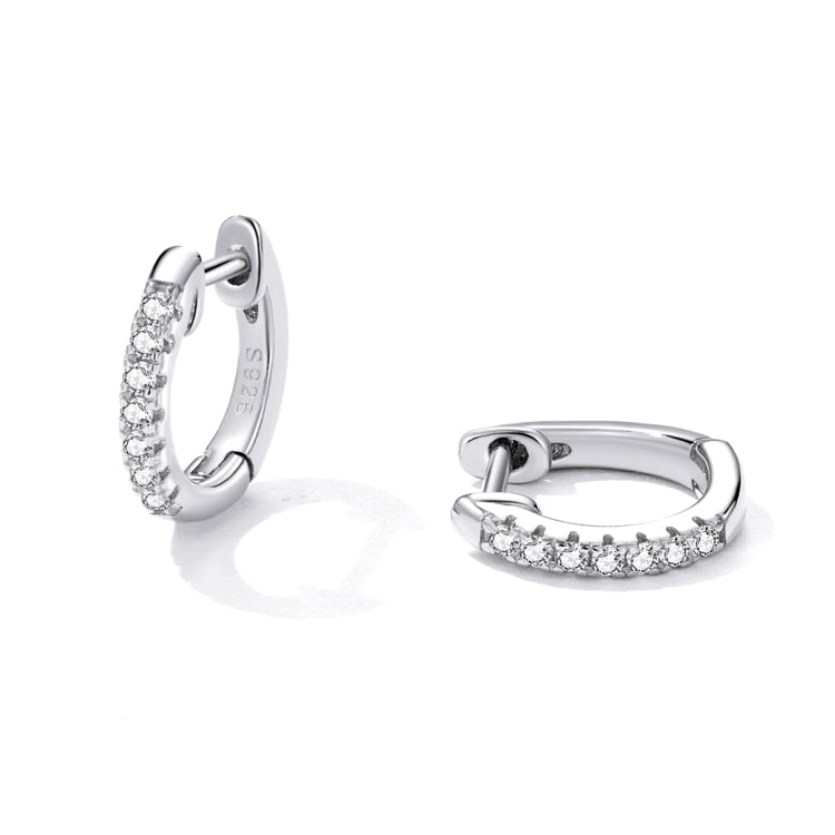 S925 Sterling Silver Simple Ear Buckle Women Earrings, Size:M