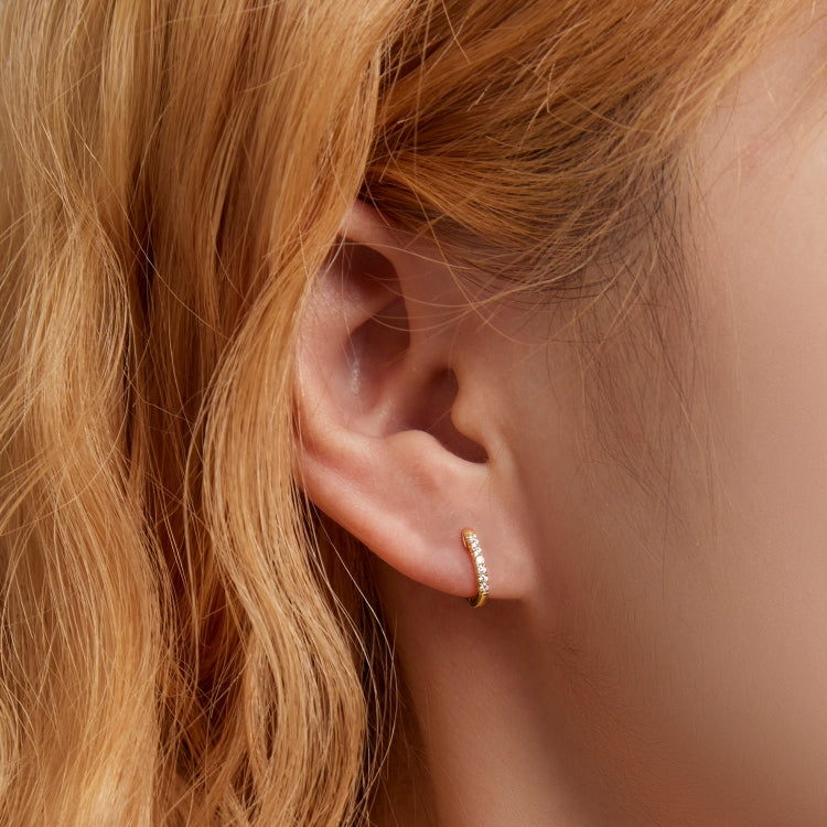 S925 Sterling Silver Simple Ear Buckle Women Earrings, Size:M