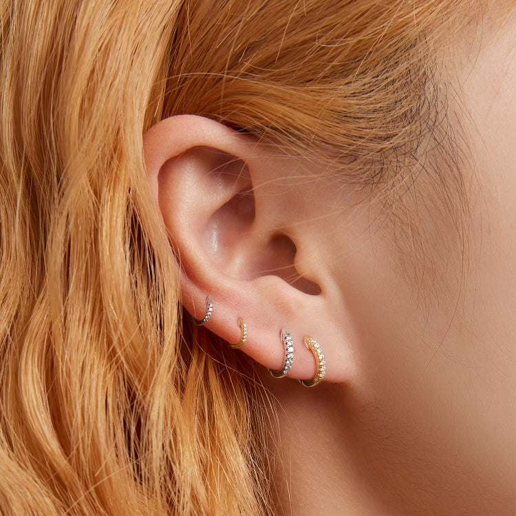 S925 Sterling Silver Simple Ear Buckle Women Earrings, Size:M