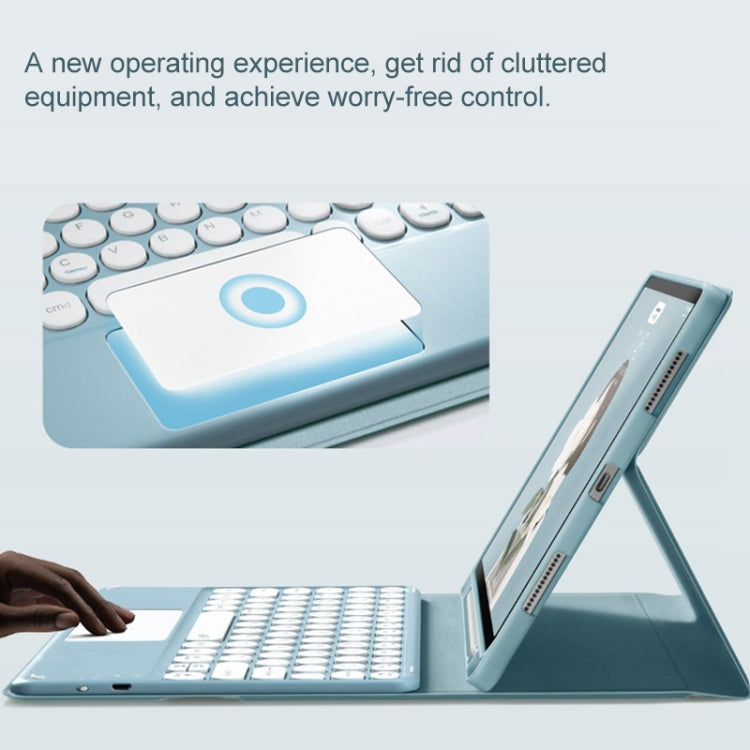 Round Cap Bluetooth Keyboard Leather Case with Pen Slot &