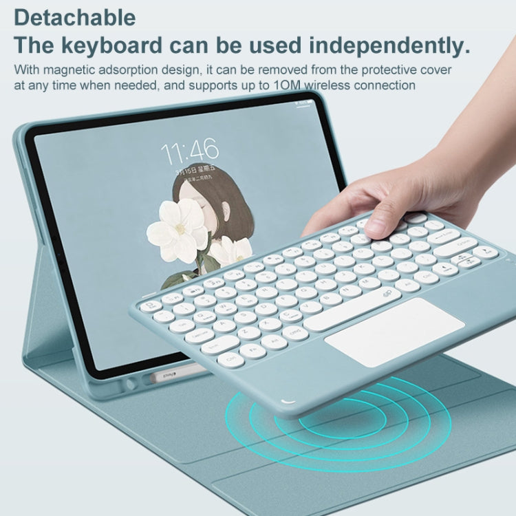 Round Cap Bluetooth Keyboard Leather Case with Pen Slot &