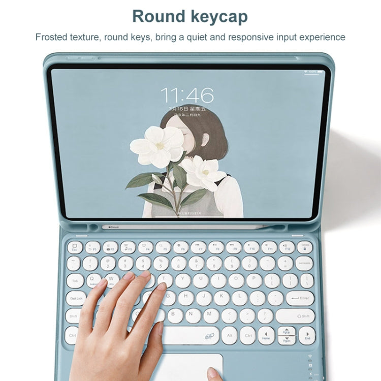 Round Cap Bluetooth Keyboard Leather Case with Pen Slot &