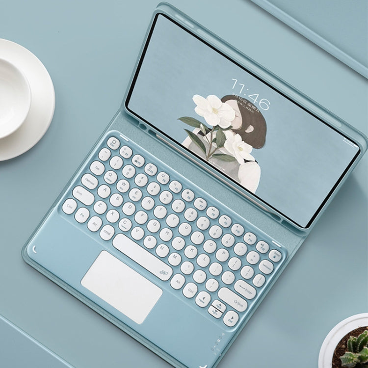 Round Cap Bluetooth Keyboard Leather Case with Pen Slot &