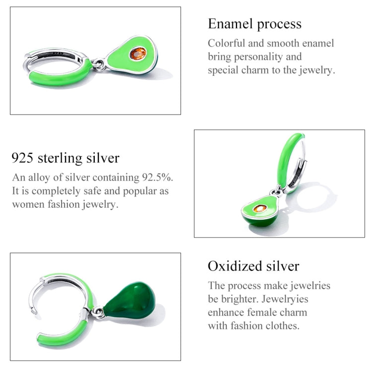 S925 Sterling Silver Avocado Ear Buckle Women Earrings