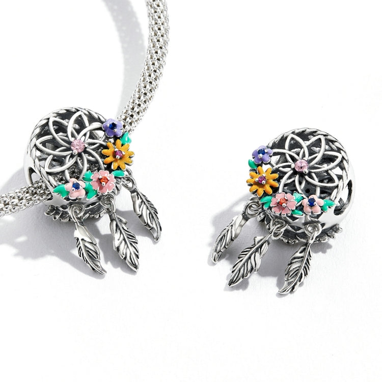 S925 Sterling Silver Wreath Dream Catcher Beads DIY Bracelet Necklace Accessories