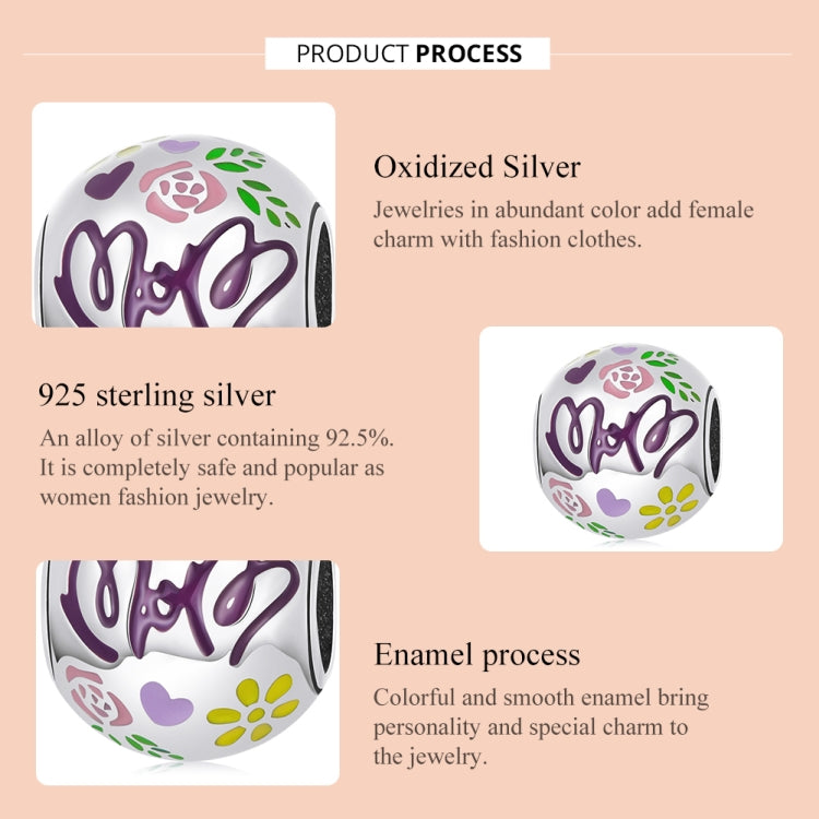 S925 Sterling Silver Colorful Doodle Beads DIY Bracelet Necklace Accessories