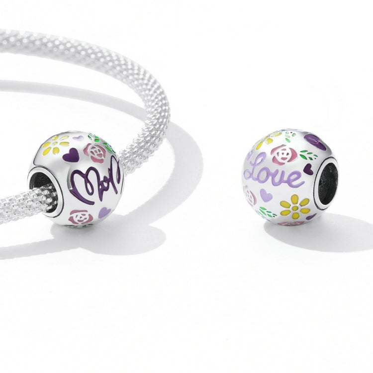 S925 Sterling Silver Colorful Doodle Beads DIY Bracelet Necklace Accessories