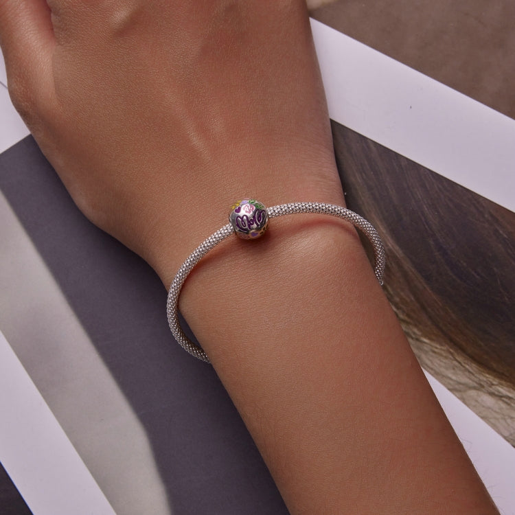 S925 Sterling Silver Colorful Doodle Beads DIY Bracelet Necklace Accessories