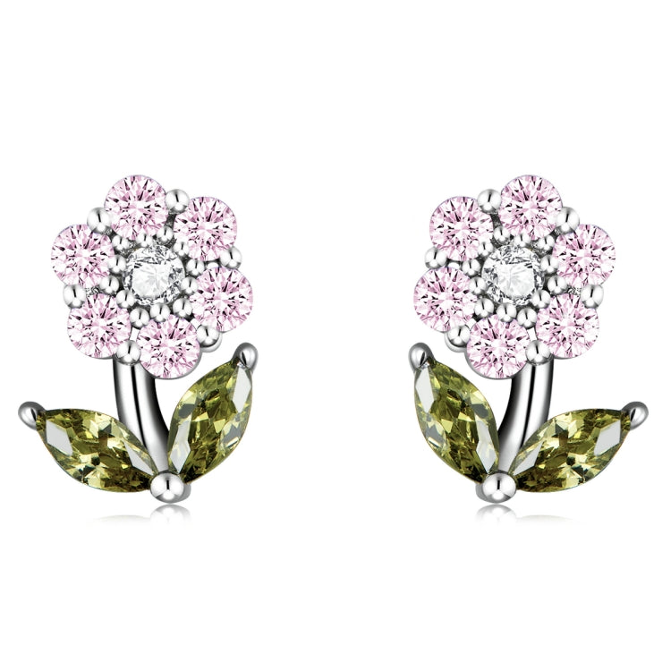 S925 Sterling Silver Flower Ear Stud Women Earrings