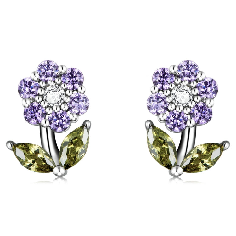S925 Sterling Silver Flower Ear Stud Women Earrings