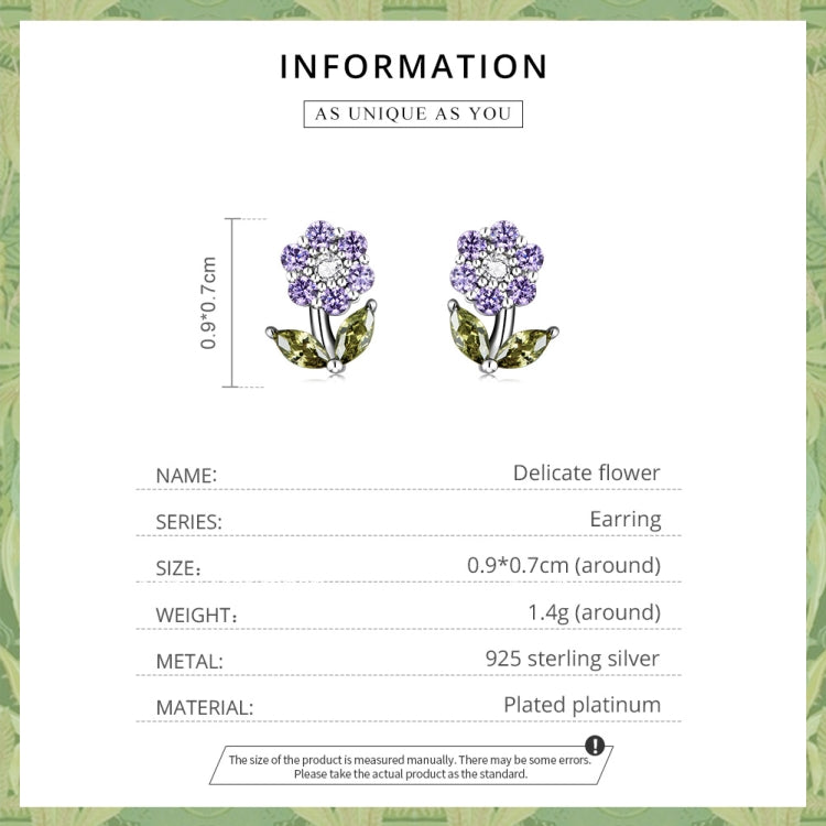 S925 Sterling Silver Flower Ear Stud Women Earrings