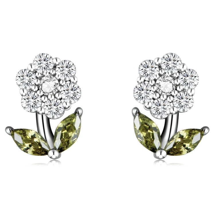 S925 Sterling Silver Flower Ear Stud Women Earrings