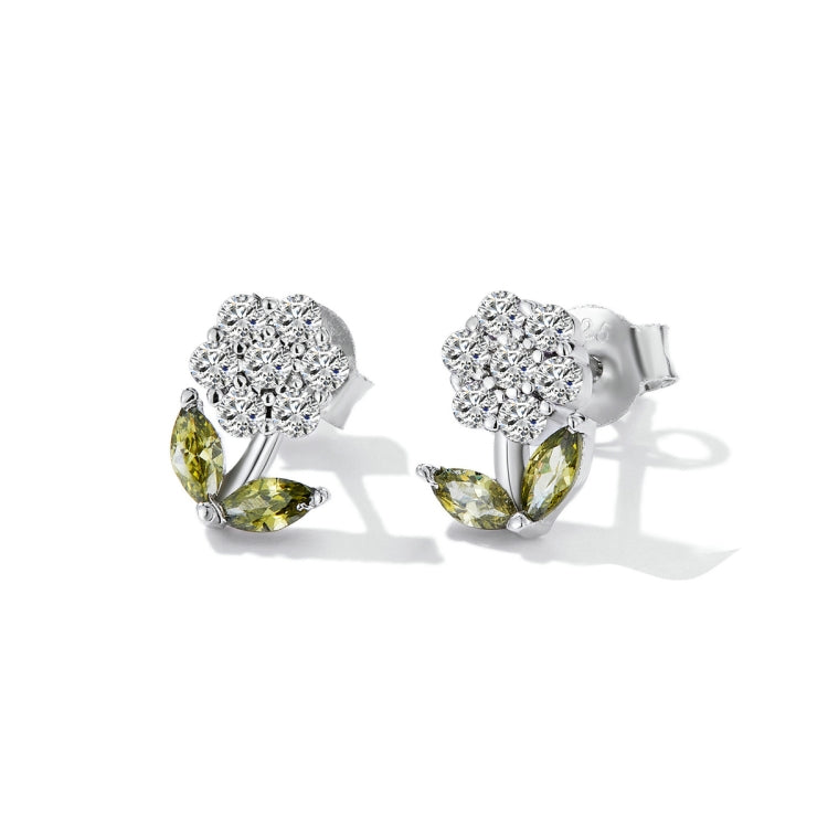 S925 Sterling Silver Flower Ear Stud Women Earrings