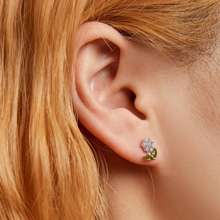 S925 Sterling Silver Flower Ear Stud Women Earrings