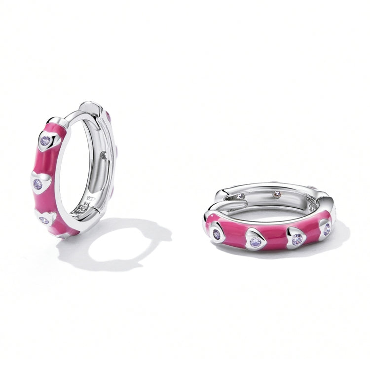 S925 Sterling Silver Heart Ear Buckle Women Earrings