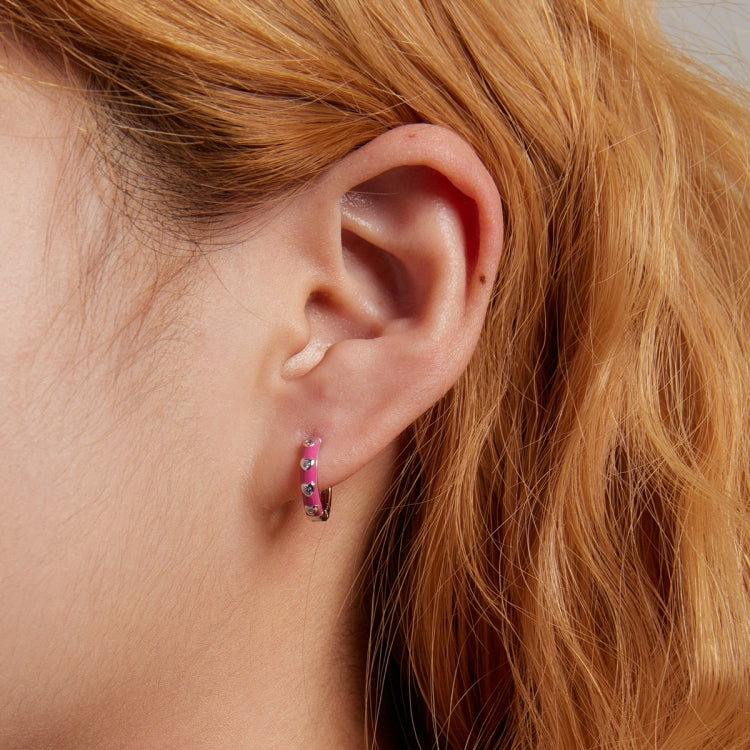 S925 Sterling Silver Heart Ear Buckle Women Earrings