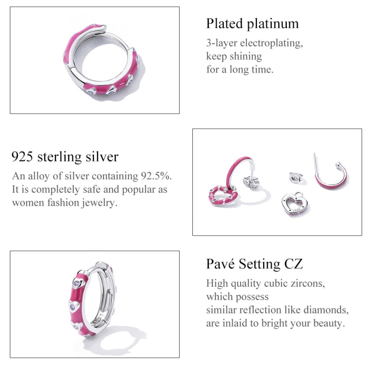 S925 Sterling Silver Simple Heart Women Earrings