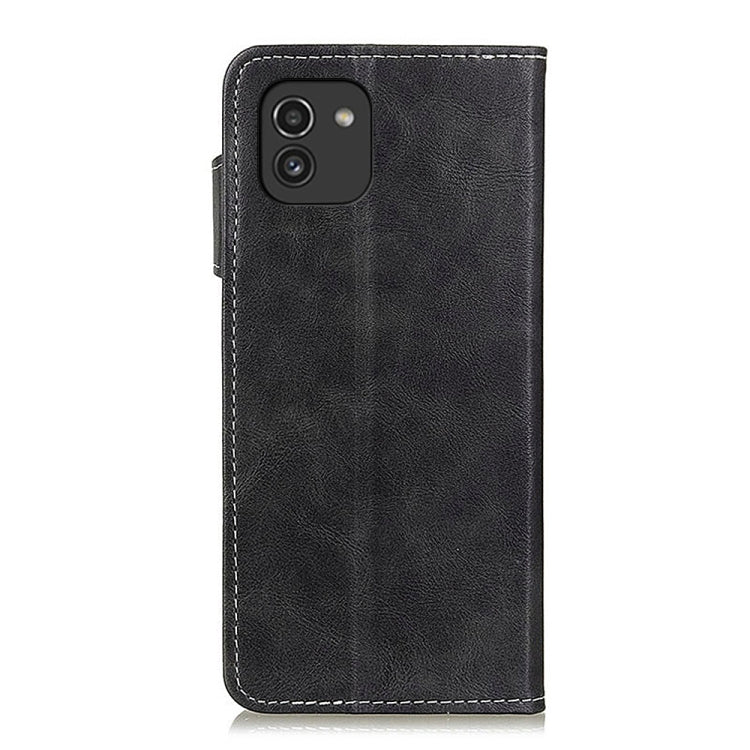 For Samsung Galaxy A03 166mm S-Type Stitching Calf Texture Leather Phone Case