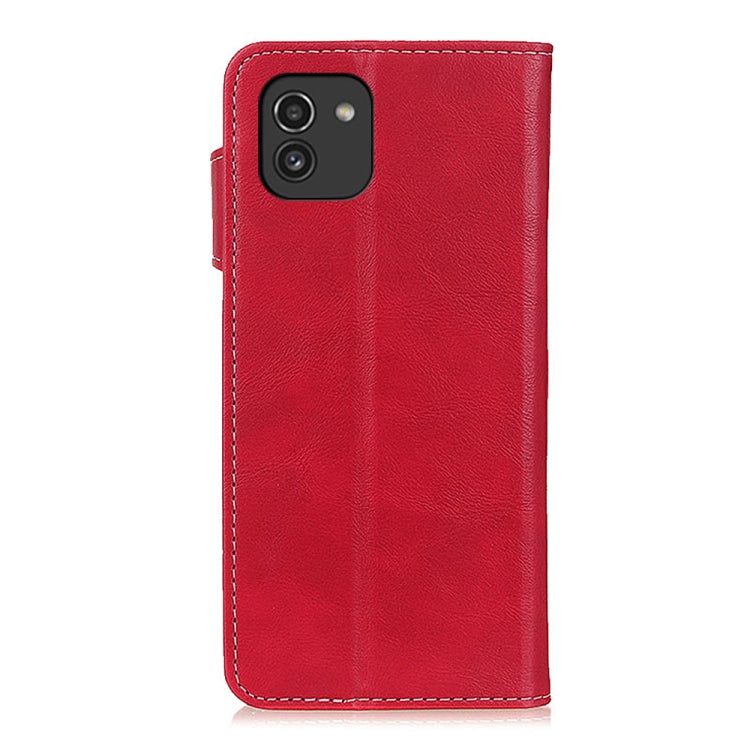 For Samsung Galaxy A03 166mm S-Type Stitching Calf Texture Leather Phone Case